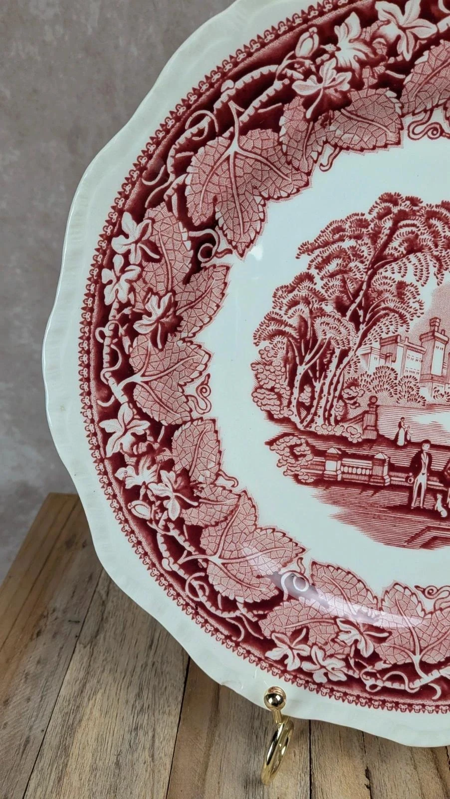 Assiette ancienne Mason’s Vista rouge – décor romantique anglais – photo 2